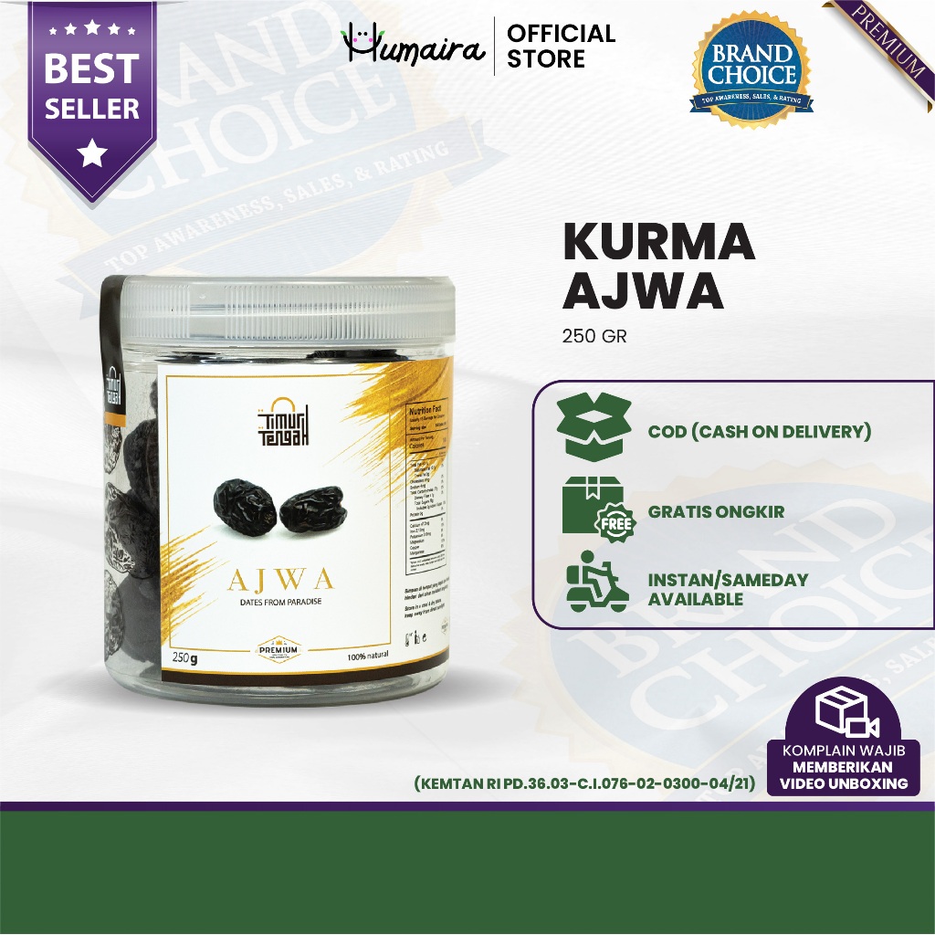 

Kurma Ajwa TIMUR TENGAH 250 Gram - Premium Dates High Quality