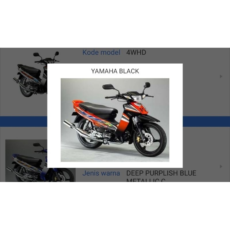 Striping Sticker Sayap Luar Sayap Dalam Orange 2004 Original Yamaha F1ZR FIZR