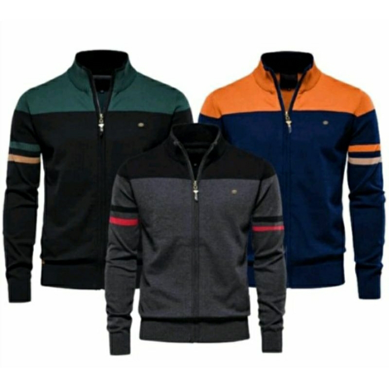 seweter resleting full/ sweter rajut resleting pria