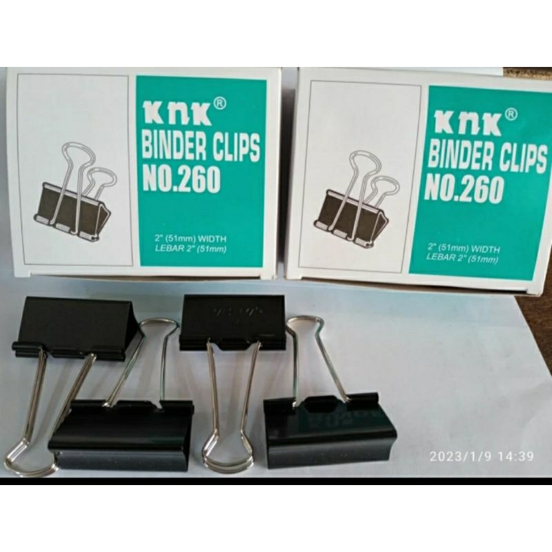 

Klip Penjepit kertas / BINDER CLIP 260 / BINDER CLIP BESAR/ BINDER KLIP(HARGA 1 KOTAK)