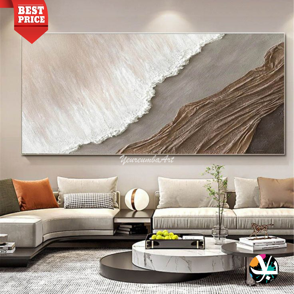 Lukisan abstrak timbul - lukisan kanvas abstrak - lukisan modern - siap pajang