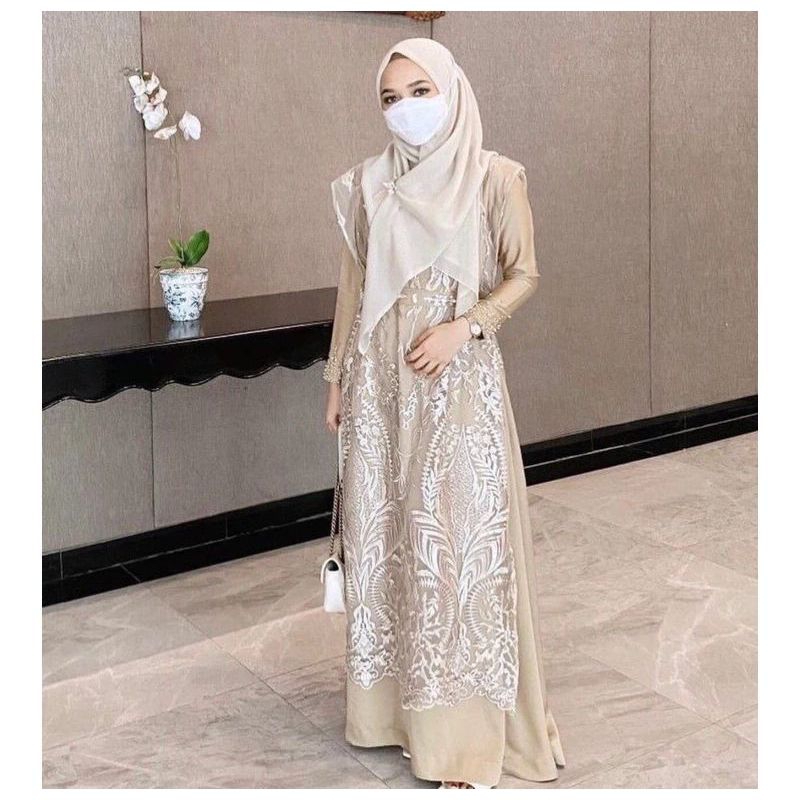 Outer Cardigan Long Vest Rompi Brukat Buat Luaran Premium Terbaru