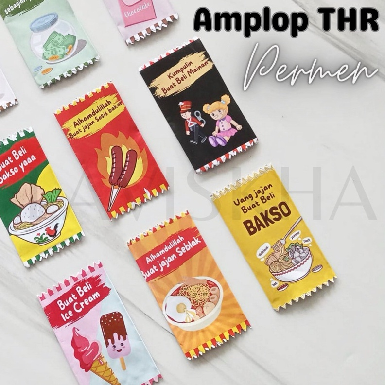 

NEW PRODUCT AMPLOP LEBARAN 224 BENTUK PERMEN ATM SNACK VIRAL UNIK DESIGN RANDOM