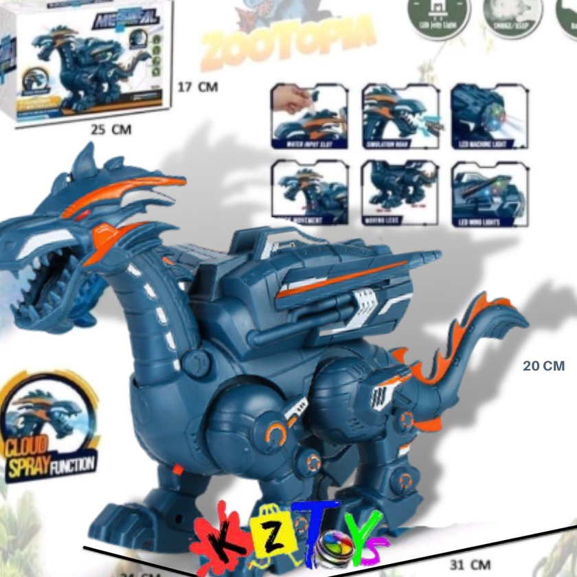 HJ6 MAINAN SPRAY DRAGON ROBOT DINOSAURUS NAGA ASAP DINOSAUR LED THUNDER