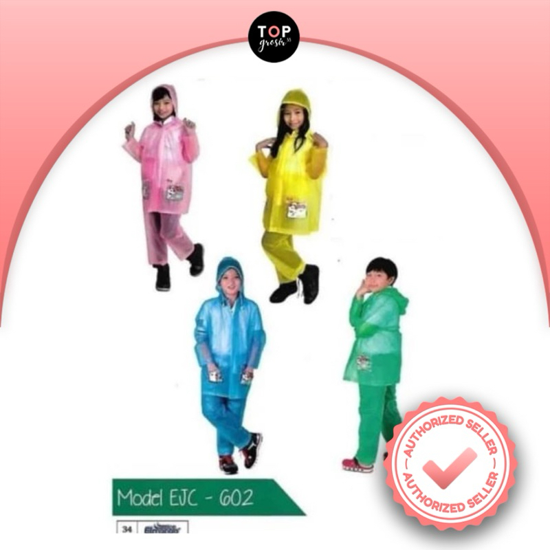 Jas Hujan Elmondo Anak | Mantel Elmondo Anak Warna Warni | Mantel Eva anak