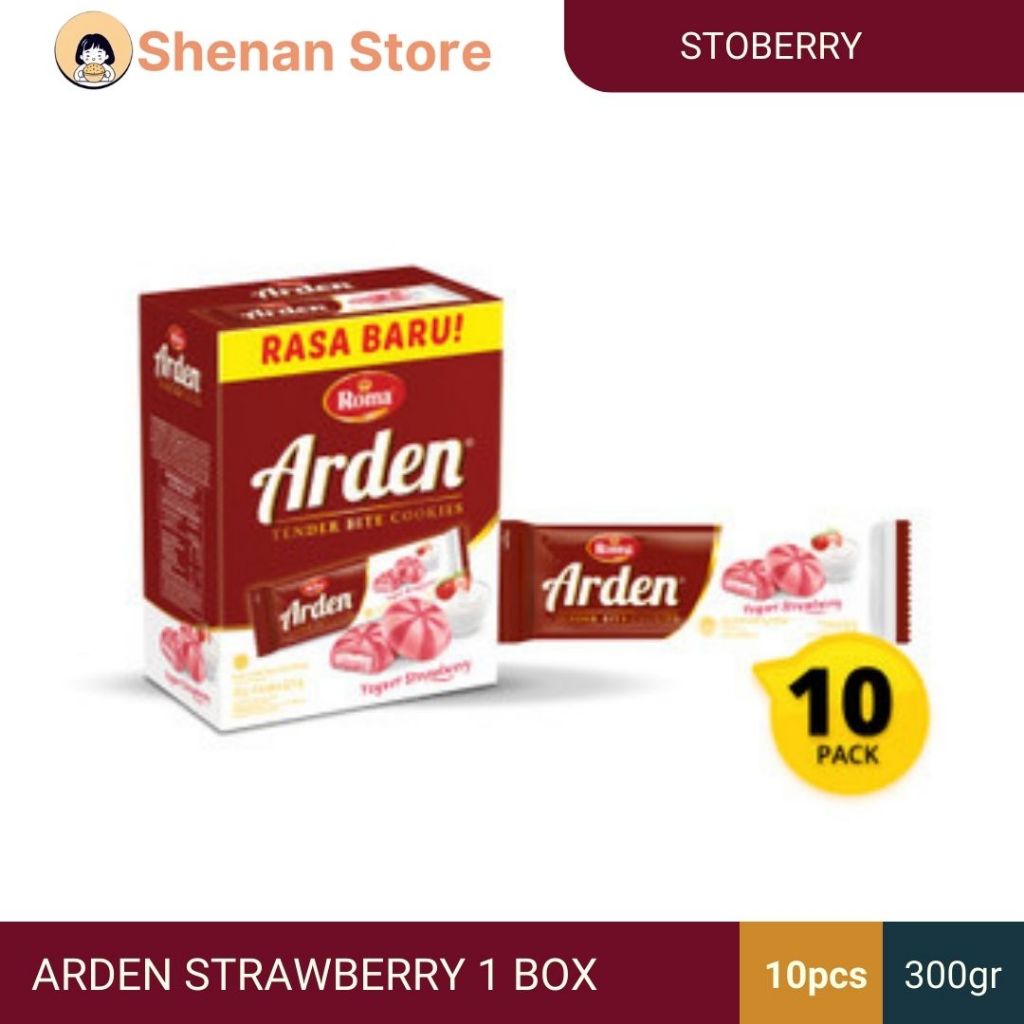 

Roma arden rasa strawberry yogurt soft cookies 1 box isi 10