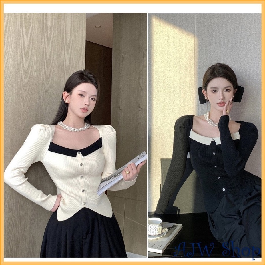 GROSIR AJW Atasan Rajut Import Premium Korean Style Elegan dan Mewah XAW  Atasan Kekinian Wanita Imp