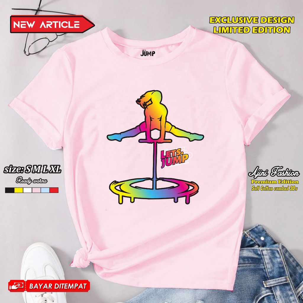 kaos trampoline atasan olahraga trampolin baju trampolin sports senam gym ( trampoline gradation ) f