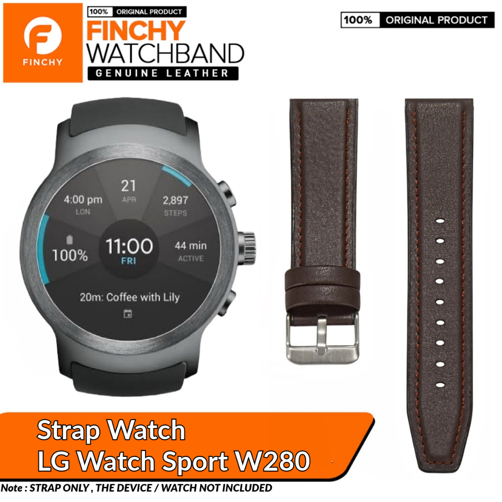 Finchy Leather Strap LG watch sport W280 Premium Replacement bracelet Wristband tali pengganti smart