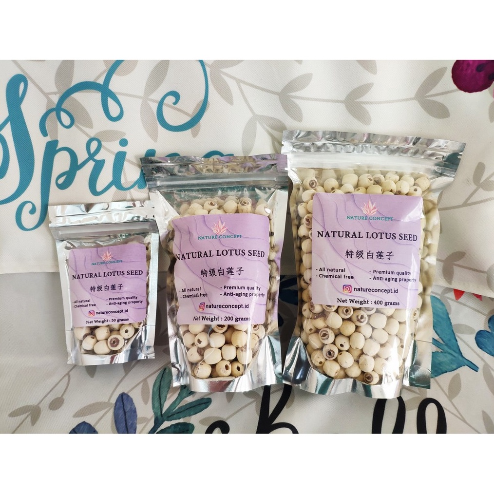 

PAKET HEMAT Biji Teratai Lotus Seed Fresh Makanan Diet Sehat Alami Organik Lian zi Grade AAAAA Terbaik