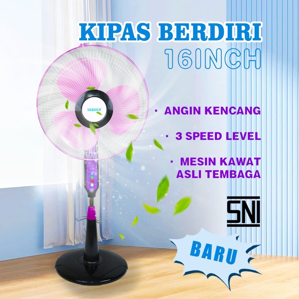 KIPAS ANGIN BERDIRI 16 INCH/STAND FAN 16 INCH/KIPAS MURAH/elektronik/kipas angin KHUSUS BATAM