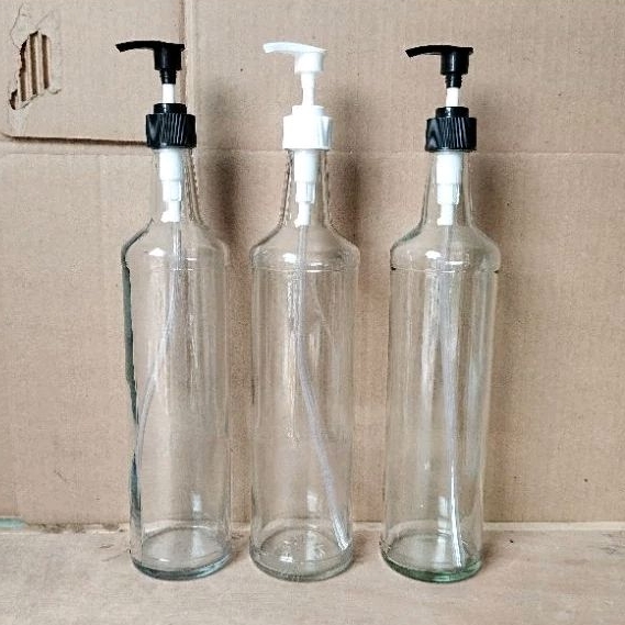 DRUM PUMP, BOTOL KACA 600ML TUTUP PUMP, BOTOL PUMP SIRUP