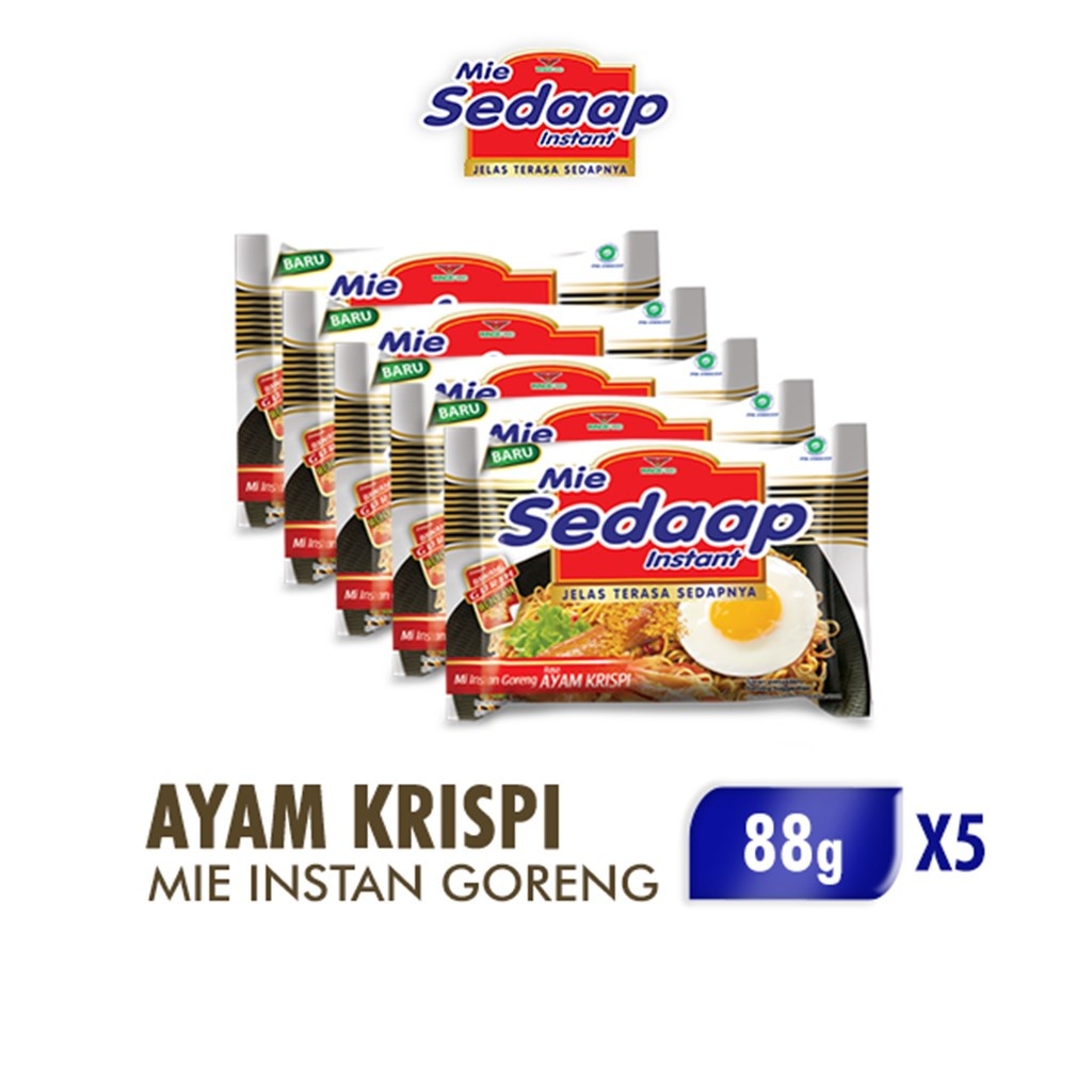 

Sedaap Mie Instan Goreng Ayam Krispi Bag 88 gr x5 Sembako_Hadid