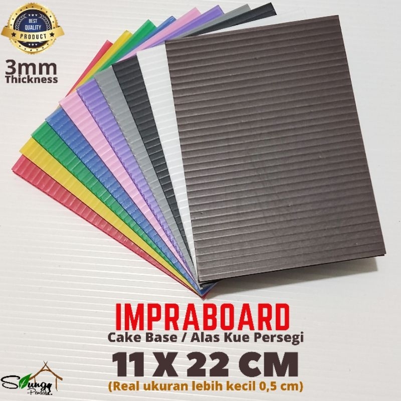 Alas Kue / Tatakan Kue Kotak Persegi 3mm 11 x 22 cm / 22x11 cm Cake Board Cake Tray Cake Base Terlar