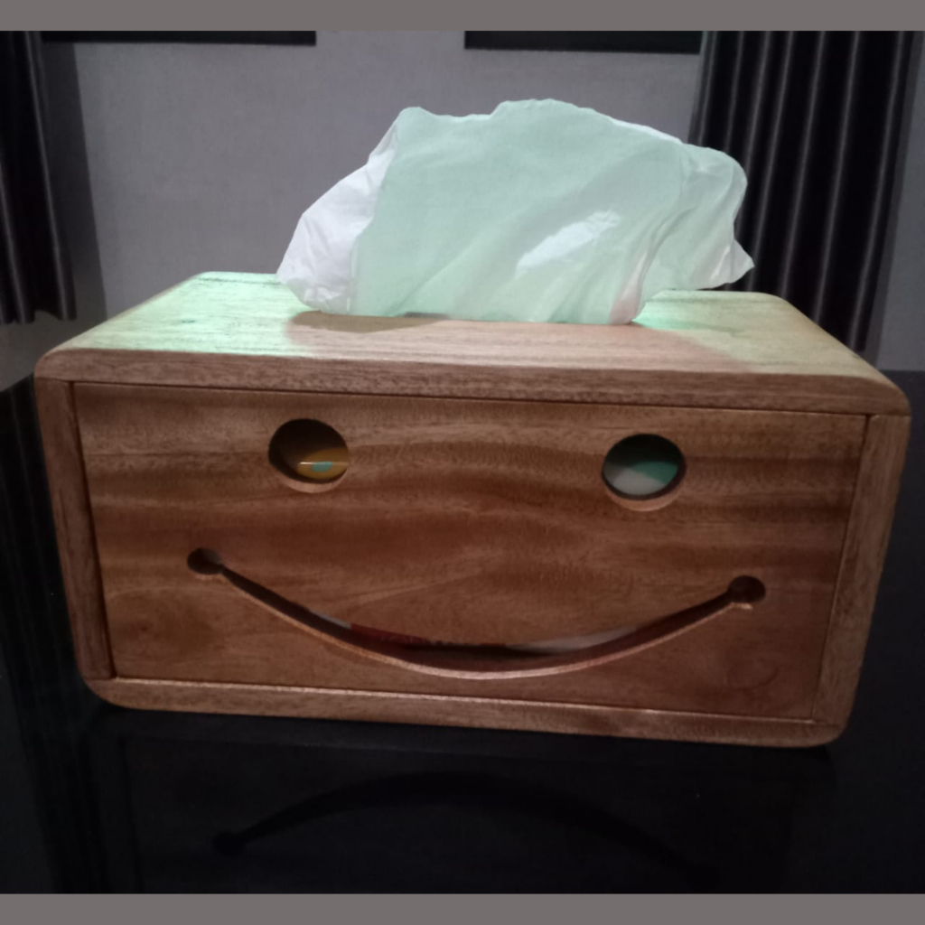Kotak Tissue Smile wadah tisu kayu kotak tisu kayu