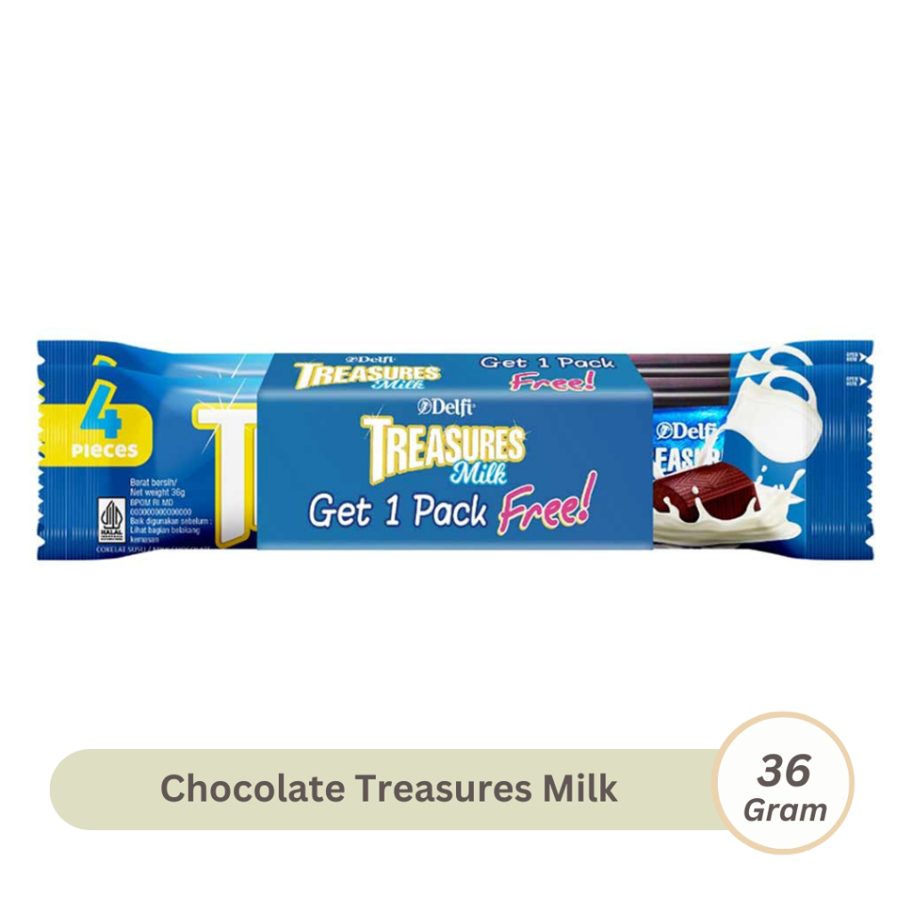 

BUY 1 GET 1 FREE Delfi Treasures 36gr Coklat Milk Cokelat Bar Batangan Treasure