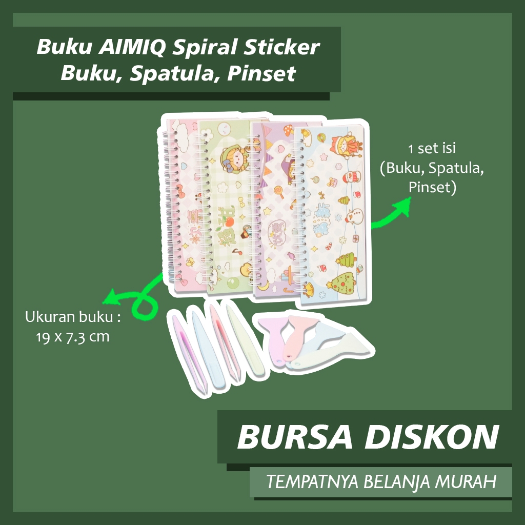 

Buku AIMIQ Spiral Sticker ZC-AM35-007 Buku, Spatula, Pinset Stiker Journal Jurnal Jurnaling Set Stiker Lucu