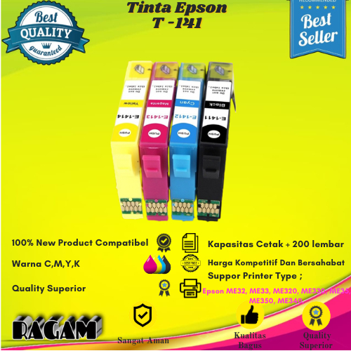 Cartridge Tinta Compatible 141 T141 Epson ME32 ME320 ME340 ME900WD - 1 Set