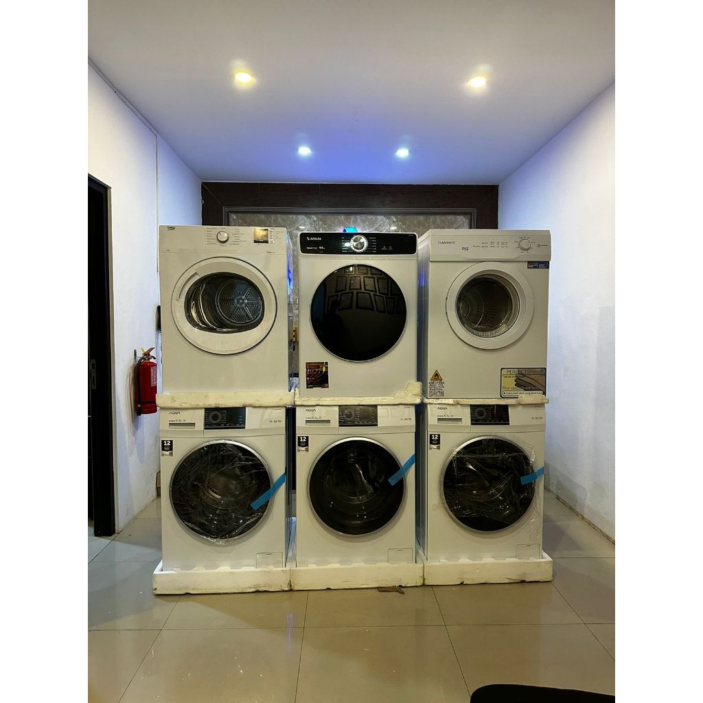 paket mesin cuci dan mesin pengering laundry pakaian