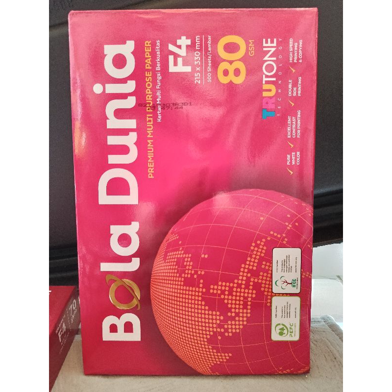 

kertas HVS bola dunia 80gsm ukuran F4