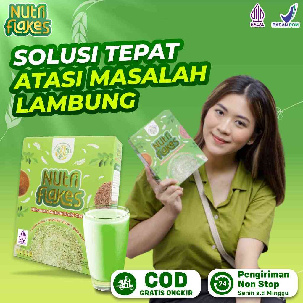 

Nutriflakes Sereal Umbi Garut Asam Lambung - Ampuh Mengatasi Asam Lambung Gerd, Maag 1 Box