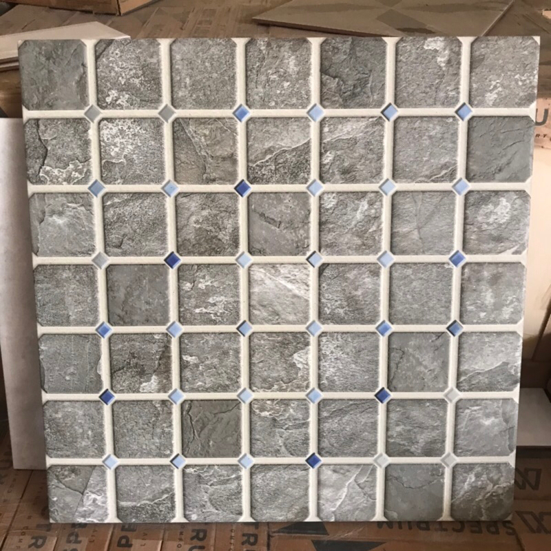 keramik 50x50 abu motif sement (kasar)/ keramik teras/ keramik garasi/ keramik carpot/ keramik taman