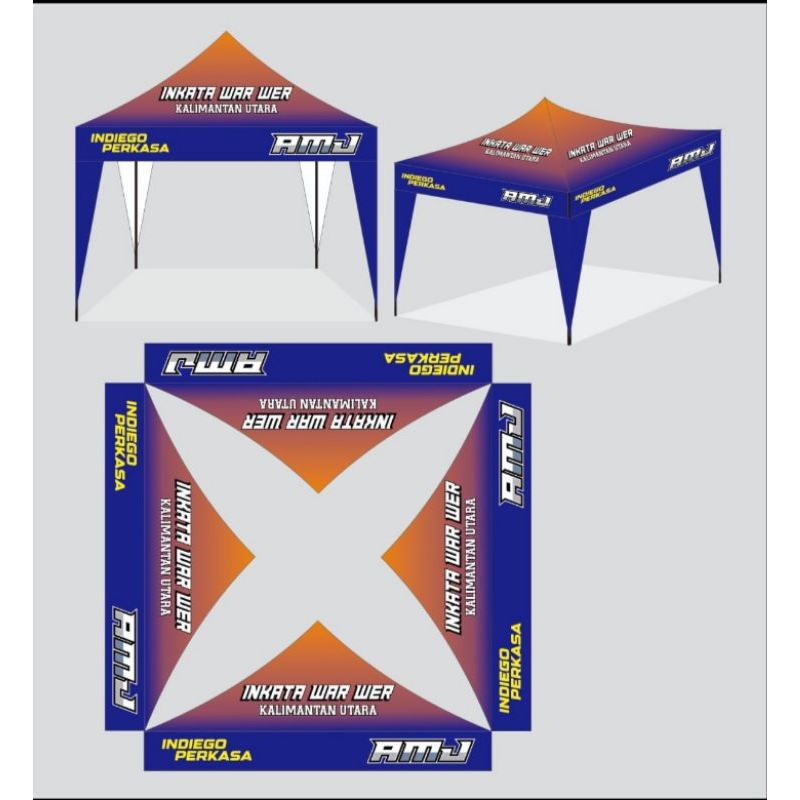 tenda lipat Super premium Custome Branding Uk 3x3