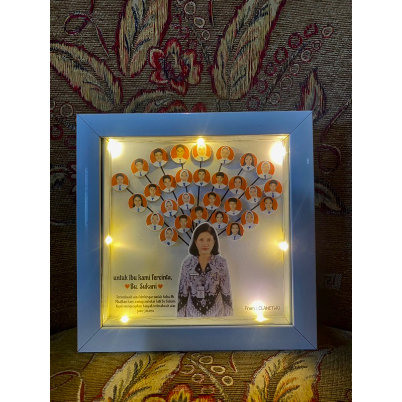 Guru I Kado Guru I Scrapbook guru I 3D bingkai 20 x 20 I Perpisahan kelas I Kenaikan kelas I Kustom 