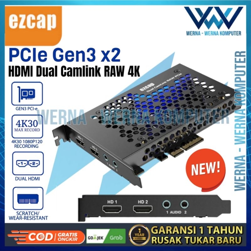 EZCAP 365 PCIE Gen3 DUAL CAMLINK RAW 4K HDMI 2 CHANNEL VIDEO CAPTURE CARD PCI E