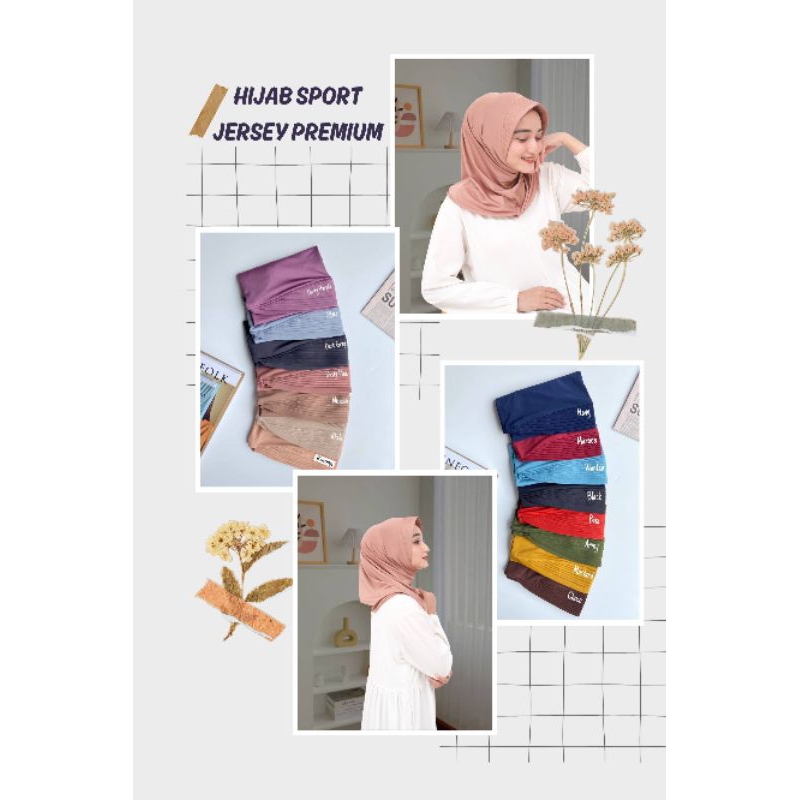 Hijab Sport Jersey Premium || Hijab Sport || Hijab Bergo || Bergo Sport