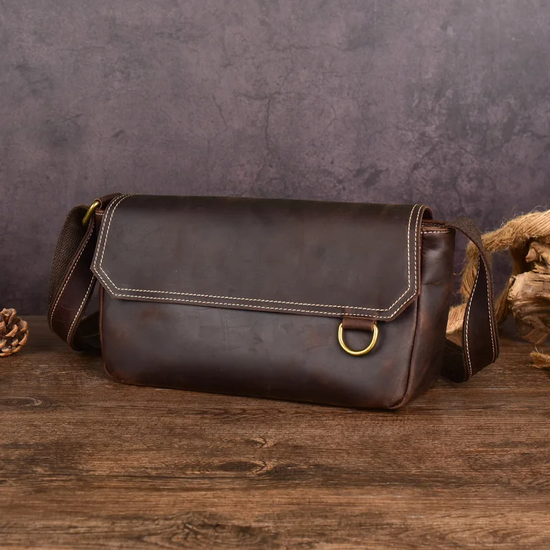 Tas Kulit Asli Pria Premium Crazy Horse - Tas Slempang Pria Kulit Asli - Tas Kulit Asli Garut