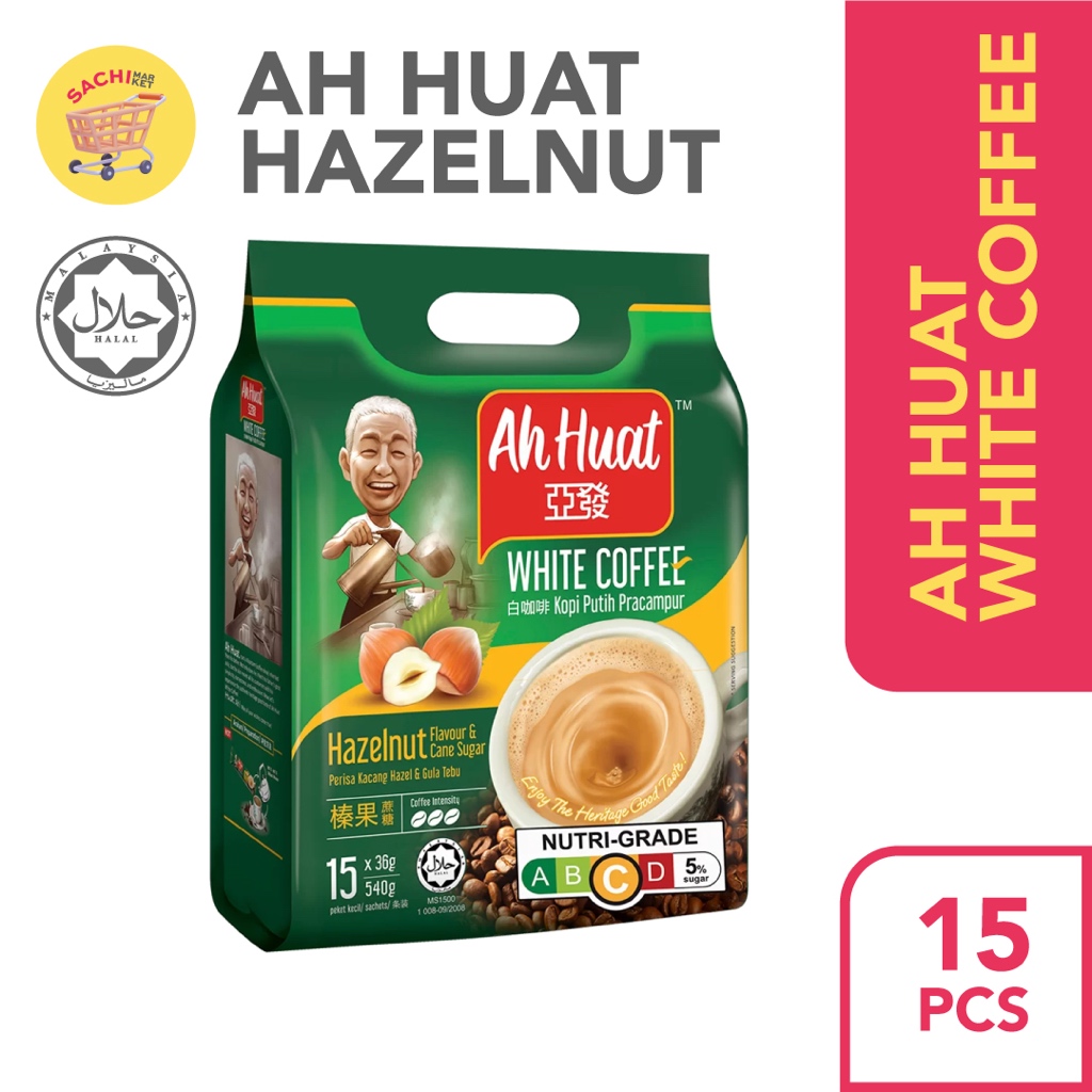 

KOPI AH Huat White Coffee Malaysia Hazelnut /Ahuat / Ahhuat Coffee (15pcs)