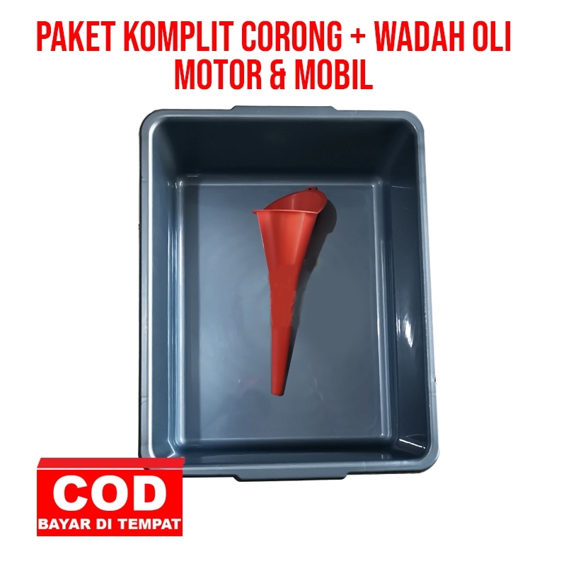 PAKET KOMPLIT CORONG + WADAH OLI / GANTI OLI MOTOR & MOBIL / CORONG OLI