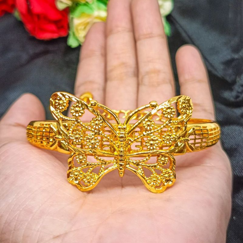 Gelang Bangle Dubai Motif kupu-kupu lapis emas 24k