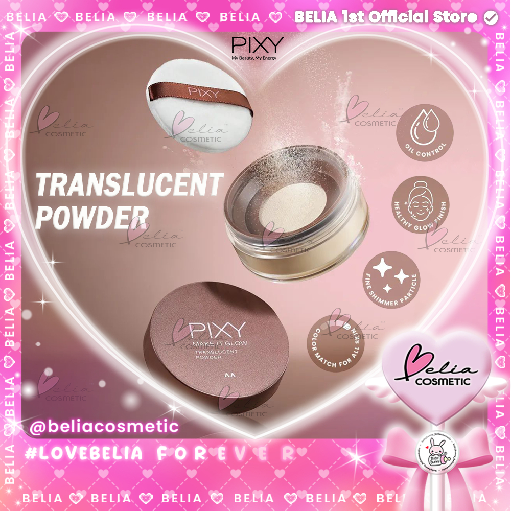 ❤ BELIA ❤ PIXY Make It Glow Translucent Powder | Bedak Tabur | Bedak transparan