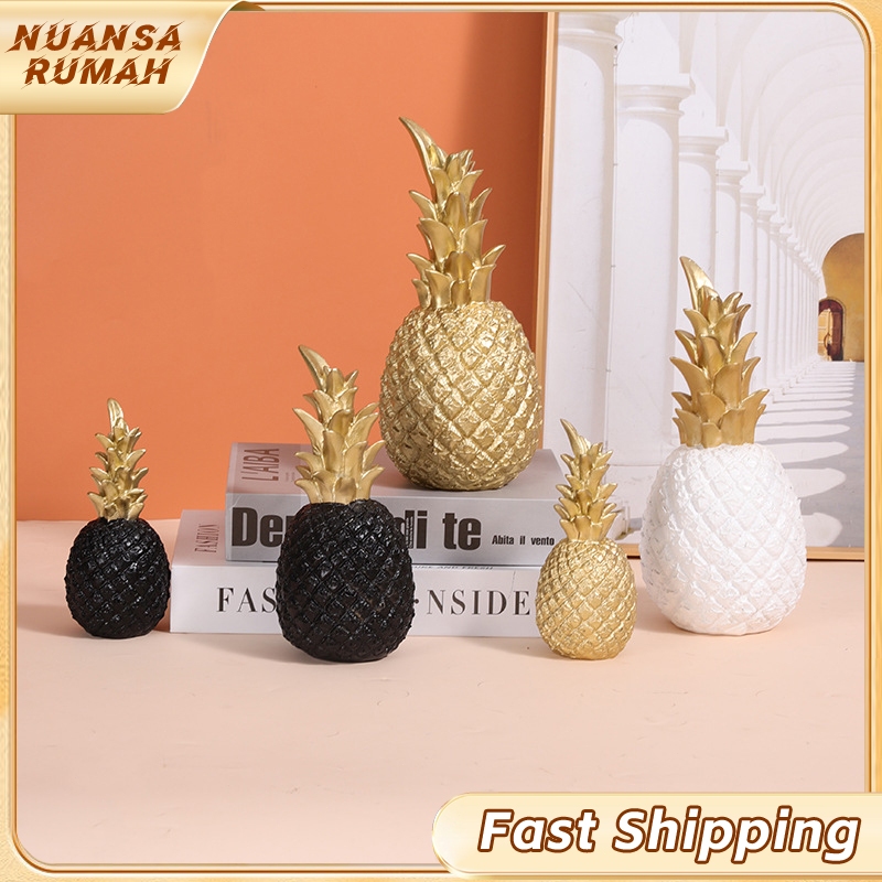 Dekorasi Desain Nanas Warna Emas untuk Meja / Ornamen Nanas / Gold Pinaple Anggur Kabinet TV Kabinet