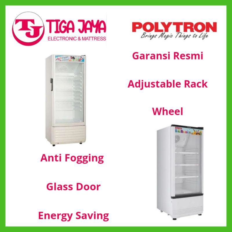POLYTRON SCN 140 SHOWCASE PENDINGINAN MINUMAN 3 RAK 140 LITER SCN140 SCN 140