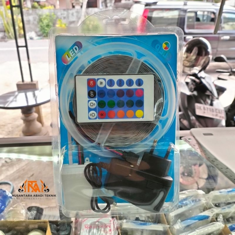 LED lampu streap pakai remot 5M warna warni.