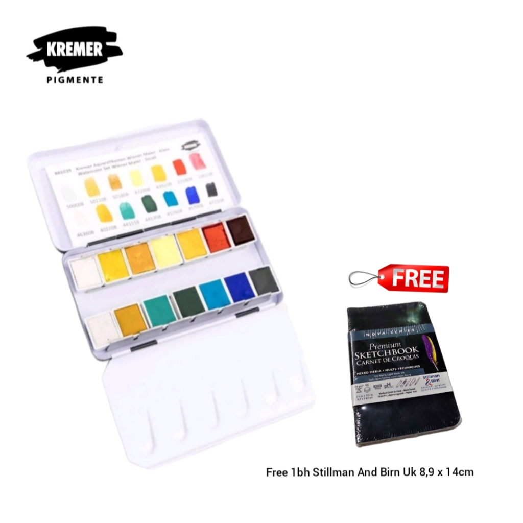 

HOLIDAY SALE!! KREMER WATERCOLOR SET VIENNESE PAINTER – SMALL FREE STILLMAN & BIRN 8.9X14CM RANDOM