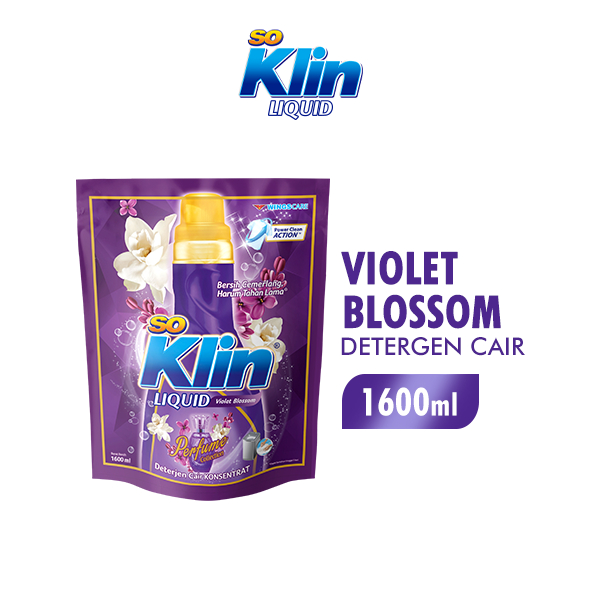 Soklin Deterjen Cair Violet Pouch 1600 ml