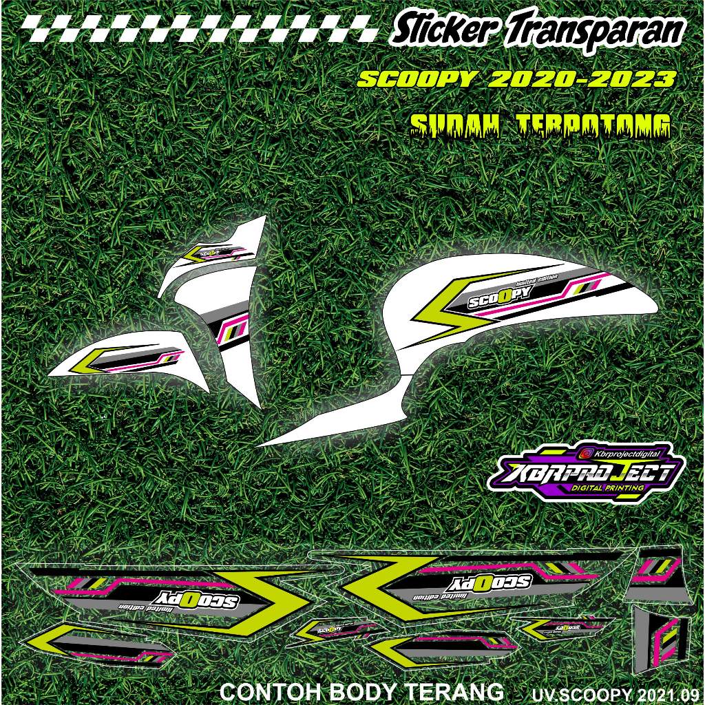 SCOOPY 2021 STIKER STRIPING TRANSPARAN PREMIUM KEREN LIS VARIASI STIKER MOTOR HONDA RACING 09 COD