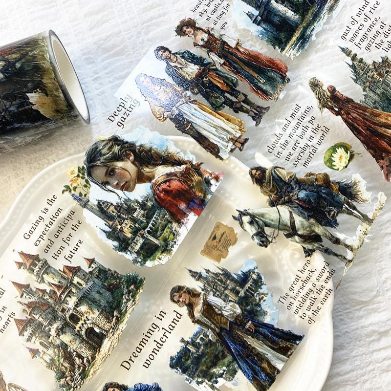 

(Kiricart) Historical & Modern Girl Letter PET Tape DIY Scrapbook Journal