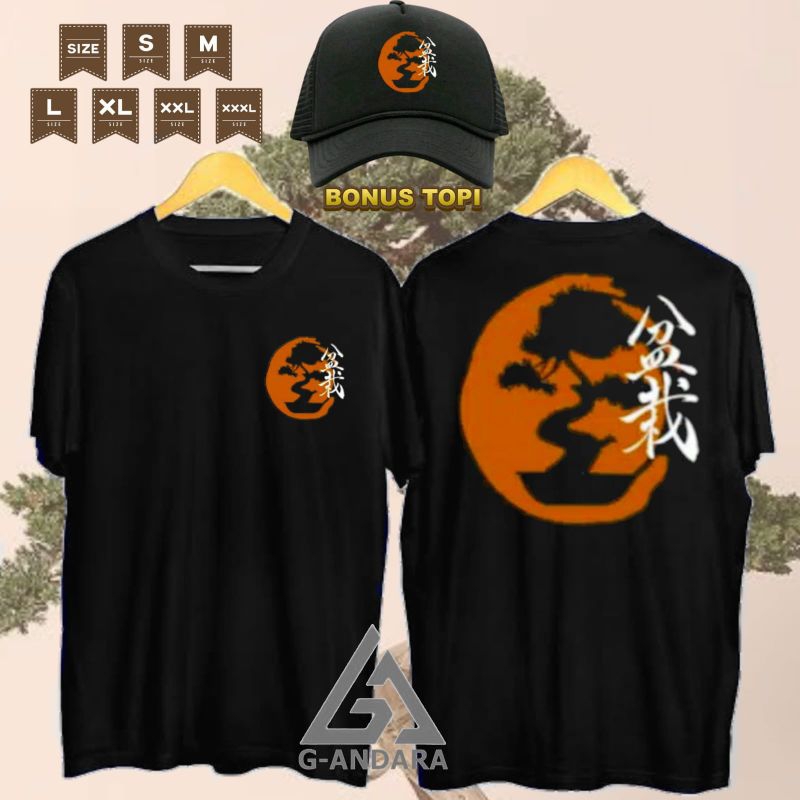 KAOS POHON BONSAI KAOS DISTRO PRIA BONUS TOPI