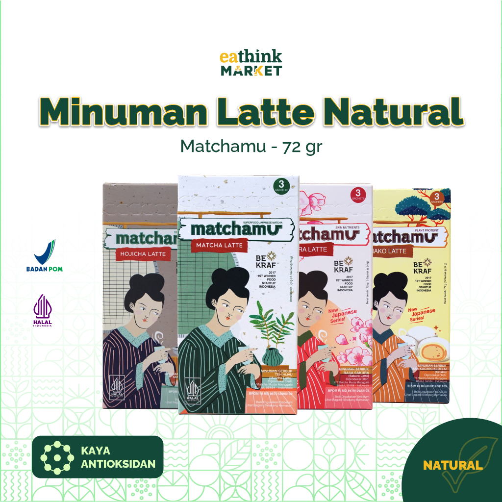 

Minuman Latte Bubuk Premium Box of 3 Sachets - Matchamu 72 g