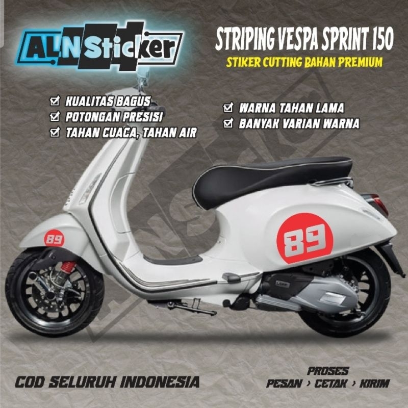 stiker cutting custom angka untuk vespa sprint 150 / striping custom angka untuk vespa sprint 150 te