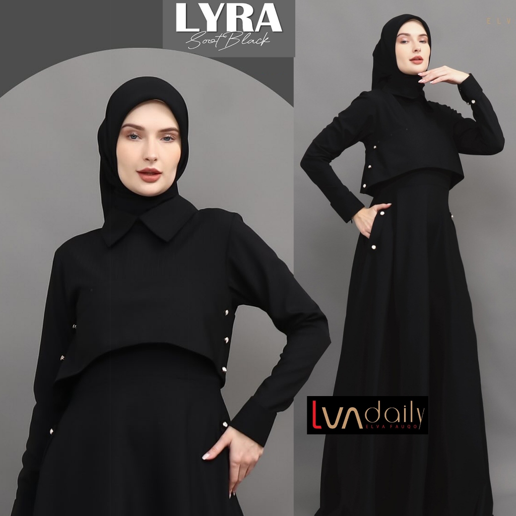 [UFA Fashion] LVA DAILY Lyra Dress Nuansa Shoot Black Dress Polyester high quality, PO 3-4 Minggu, D