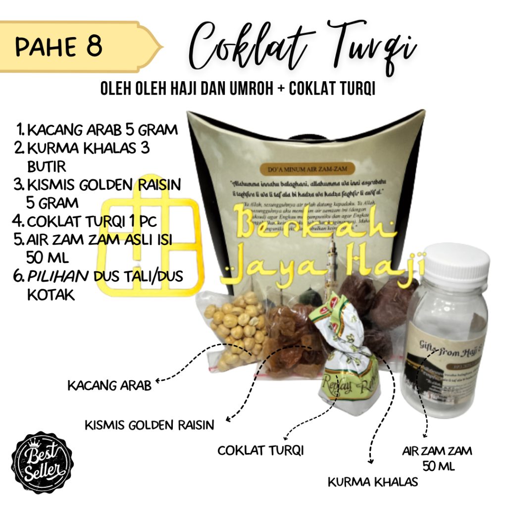 

Paket Ekonomis Oleh-Oleh Haji dan Umroh ISI 50 PCS + Coklat Turki