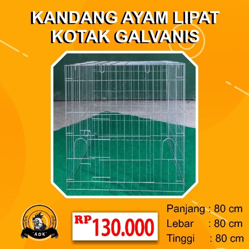 KANDANG AYAM LIPAT KOTAK GALVANIS