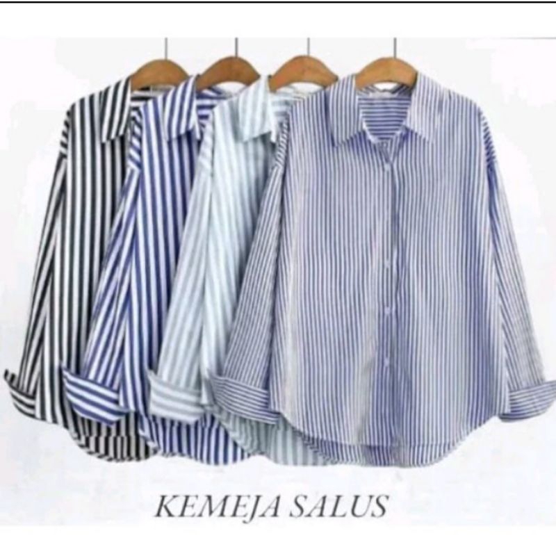 kemeja wanita motif salur terbaru/kemeja kekinian wanita motif garis garis terlaris wanita