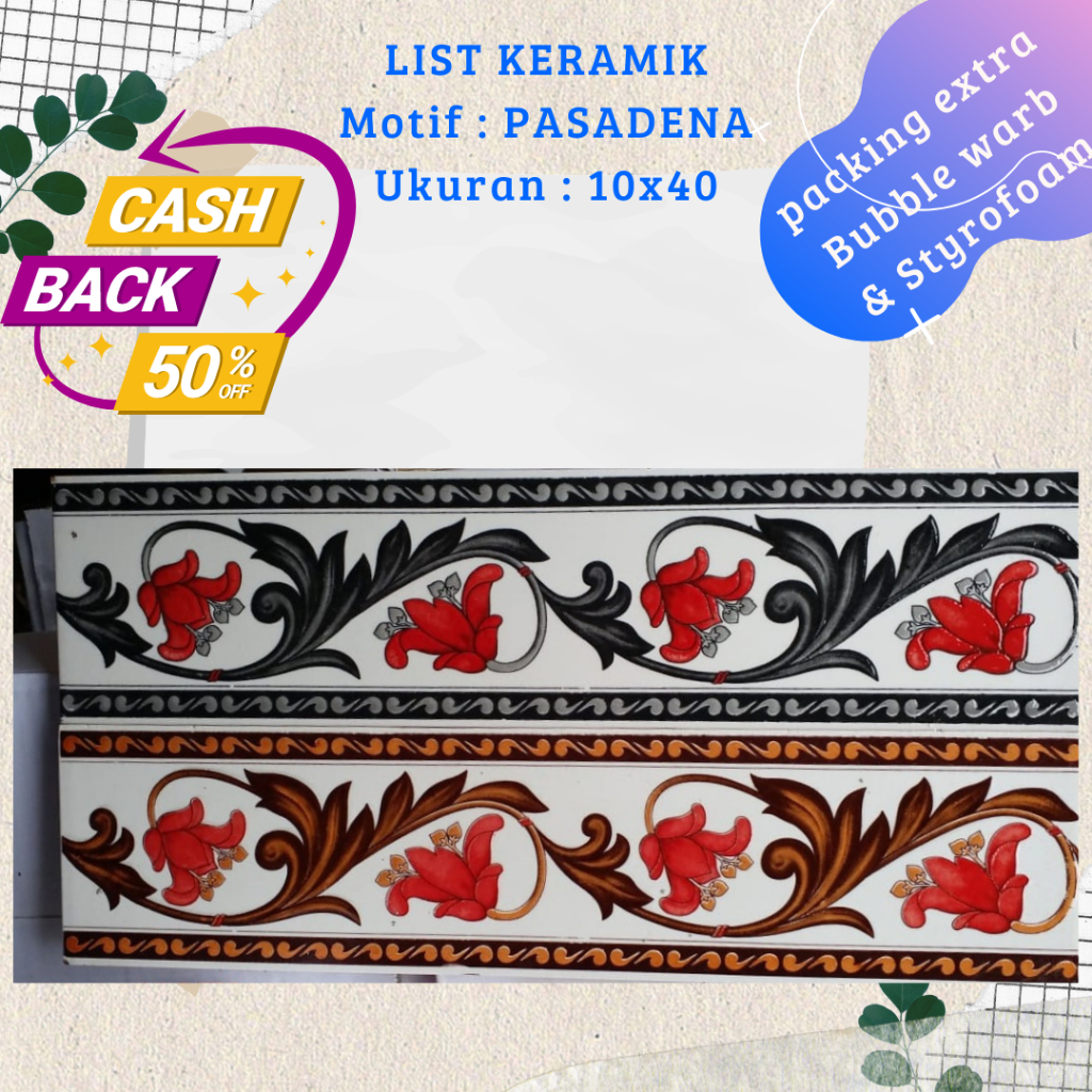 list keramik minimalis ukuran 10x40 / grosir list keramik minimalis motif hazenda / list keramik din